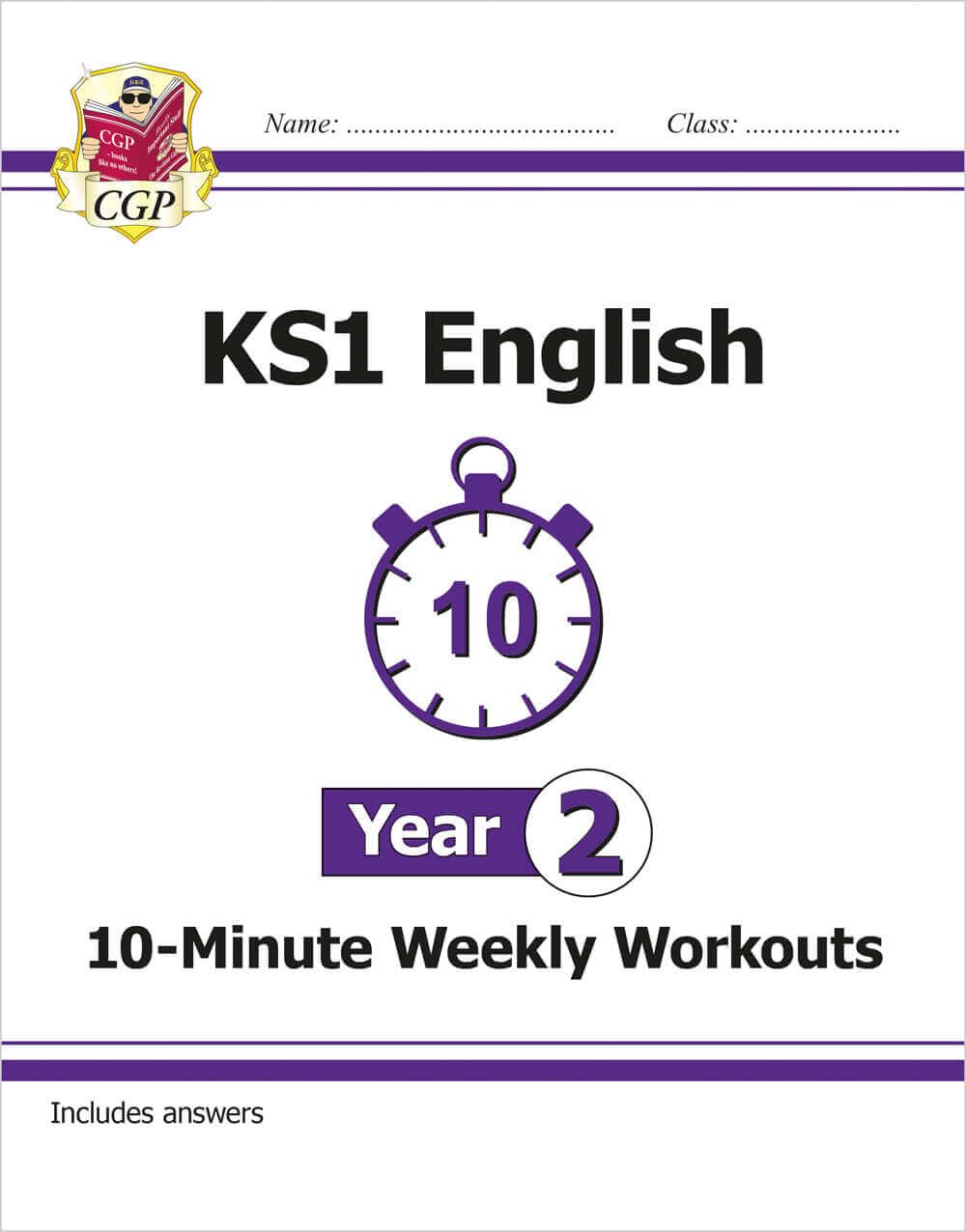 CGP Books KS1 English 10-Minute Weekly Workouts - Year 2 | Ages 6-7 | 88 Pages 1
