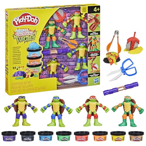 Play-Doh Teenage Mutant Ninja Turtles Cowabunga Creations Playset with 8 Colors 12