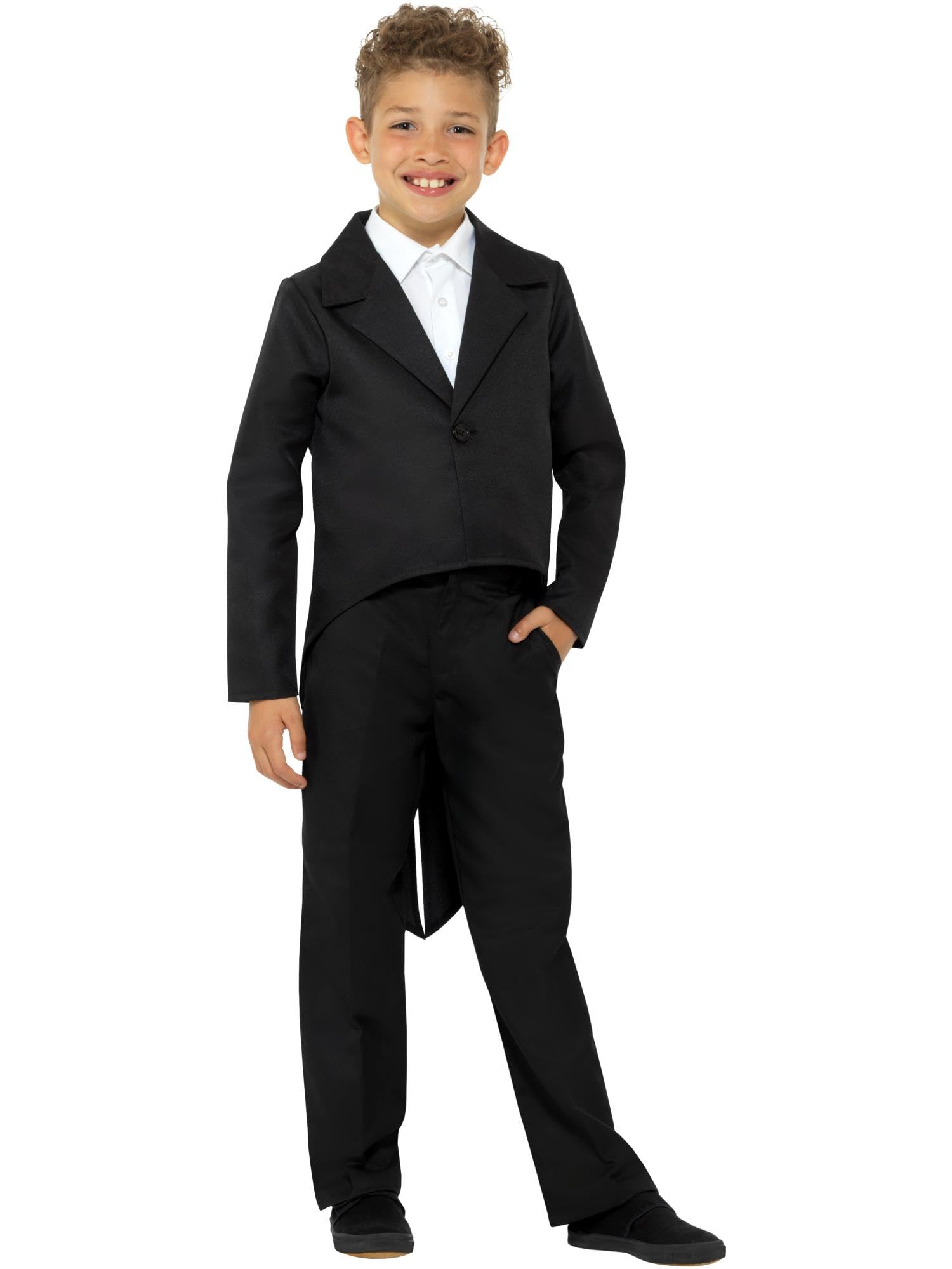 Smiffys Boys Tailcoat Costume - Black | Age 7-9 Years | Chest 27-28.5"