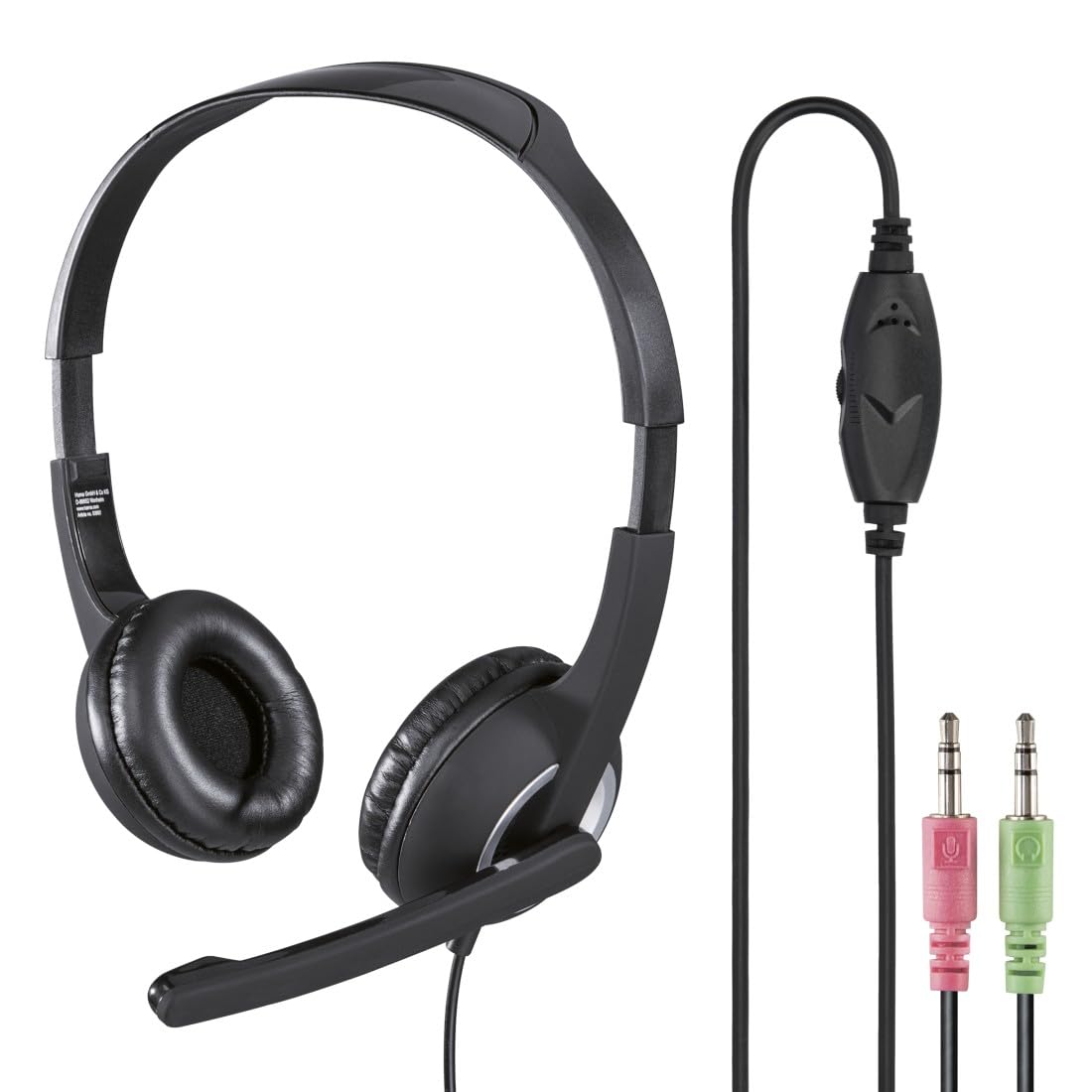 Hama Essential HS 300 Wired On-Ear Stereo Gaming Headset with Microphone | Black | Plastic