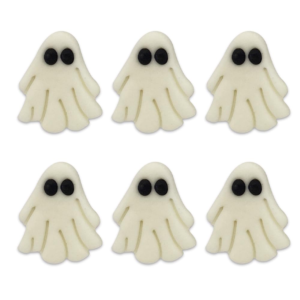 Anniversary House - Halloween Spooky Ghost Edible Sugarcraft Cake Toppers Pack of 6