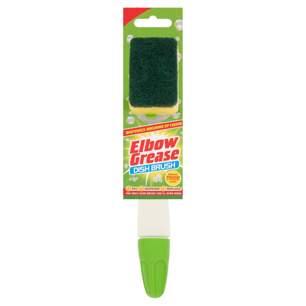Elbow Grease - Dish Brush with Built-in Dispenser | Refillable Cleaning Tool for Tough Stains 1