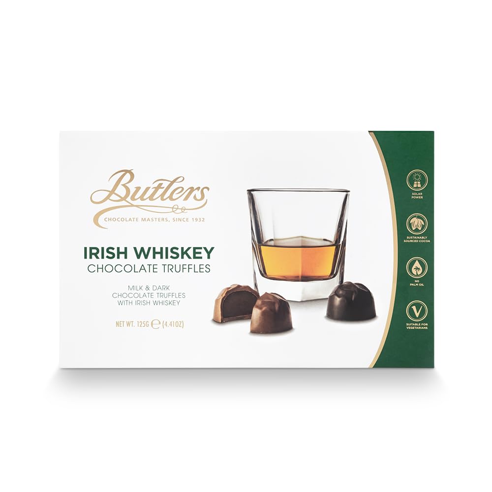 Butlers Irish Whiskey Truffles 125g - 10 Luxurious Chocolate Truffles with Jameson Irish Whiskey