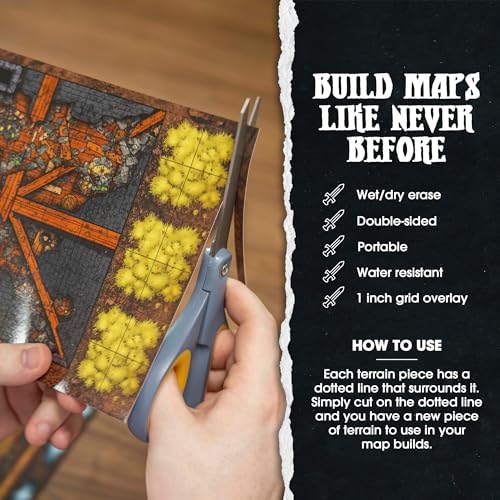 Dungeon Craft Cursed Lands Board Game - 1000+ Reversible Terrain Tiles for D&D Curse of Strahd 3