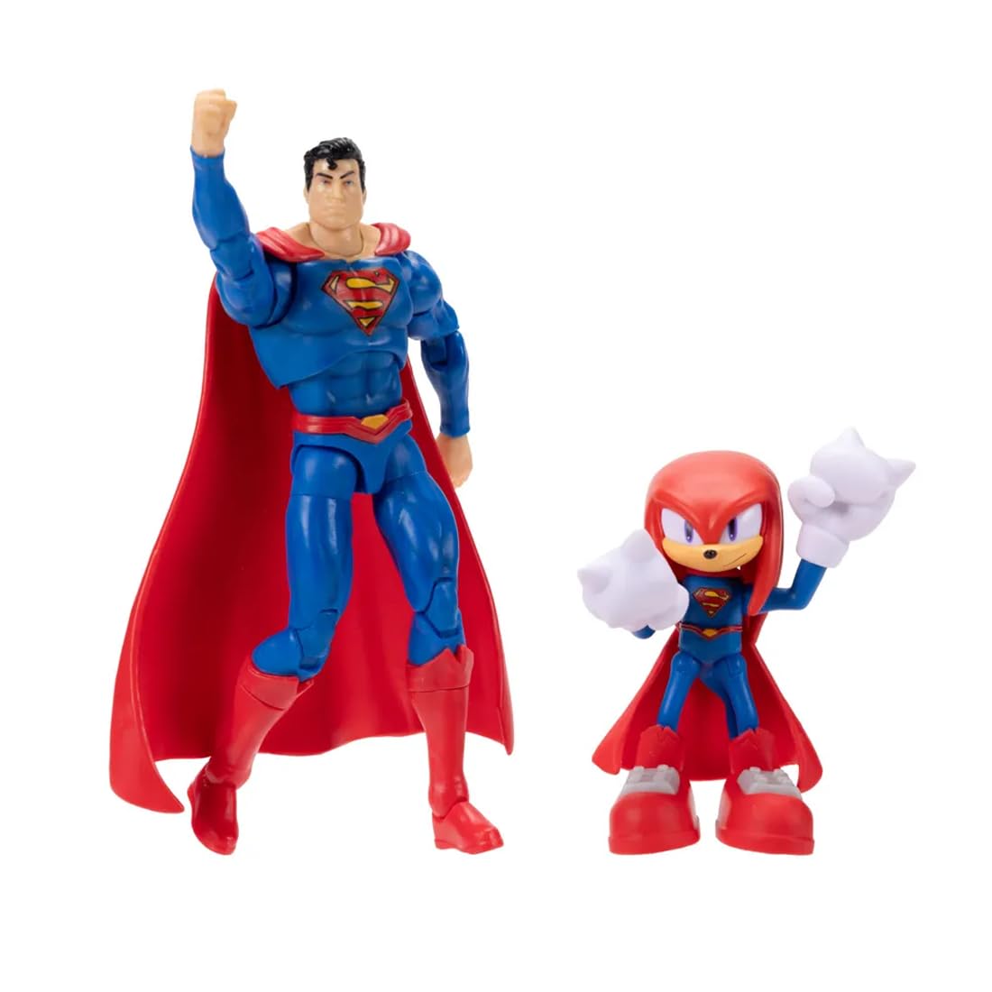 Sonic The Hedgehog DC x Sonic Knuckles as Superman Action Figure Multipack | 2.5' Knuckles, 5' Classic Superman