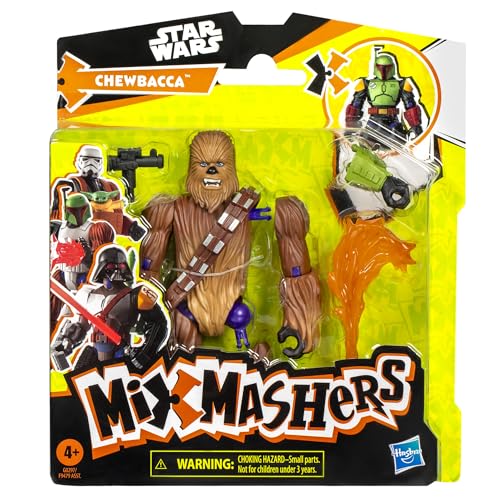 Star Wars MixMashers Chewbacca Action Figure with Boba Fett Gauntlet - Mix and Match Play for Kids 8