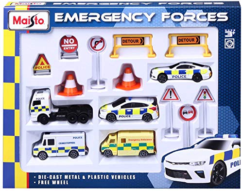 Maistro M12150 Fresh Metal Emergency Force Playset with 5 Diecast Vehicles 3