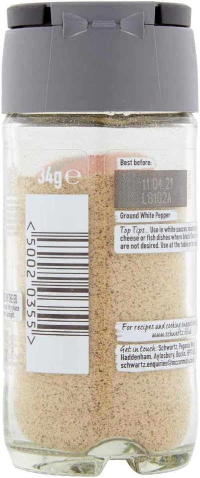 Schwartz - Ground White Pepper 34g, Pack of 6 2