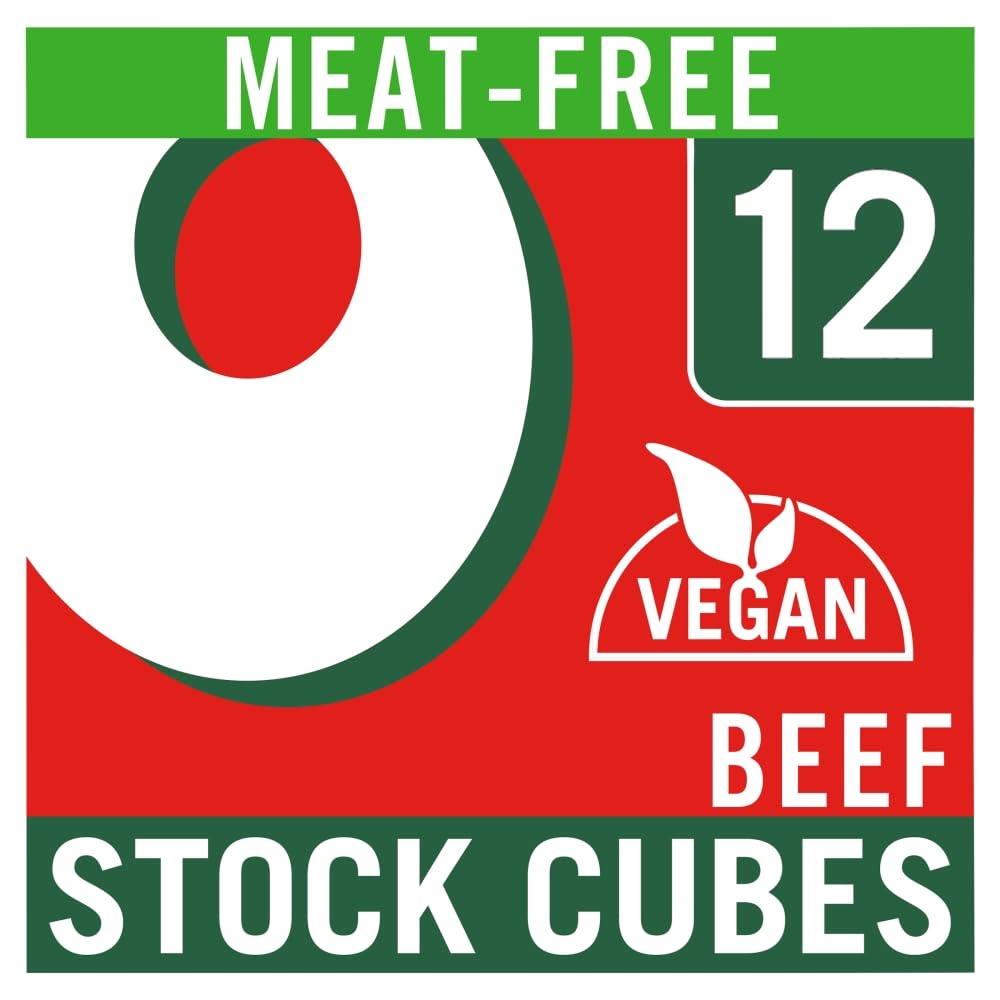 OXO Vegan Beef Flavour Stock Cubes - 12 Pack | Meat-Free | Bold Taste | 71g
