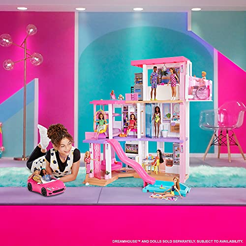 Barbie HBT92 Convertible Vehicle - Sporty Pink Car with Realistic Details for Kids 5