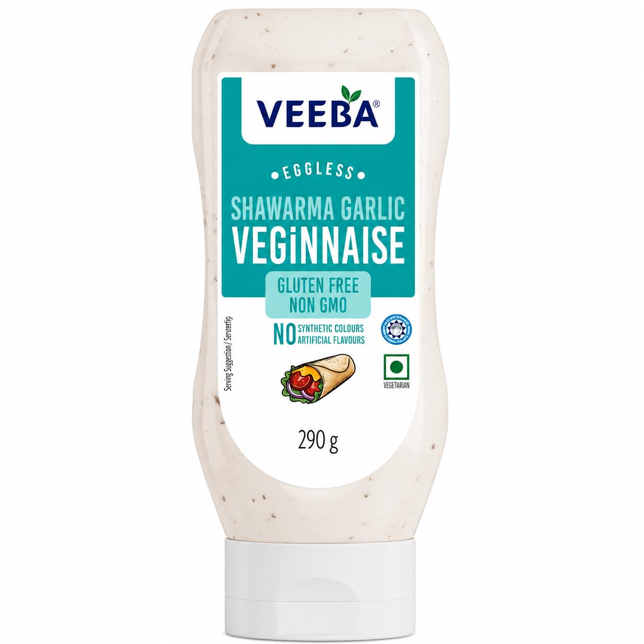 Veeba Shawarma Garlic Veginnaise Eggless Mayonnaise - 300g Pack | Vegetarian | Rich Garlic Flavor