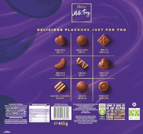 Cadbury Milk Tray Assorted Milk Chocolates Gift Box - 445g Chocolate Collection 9