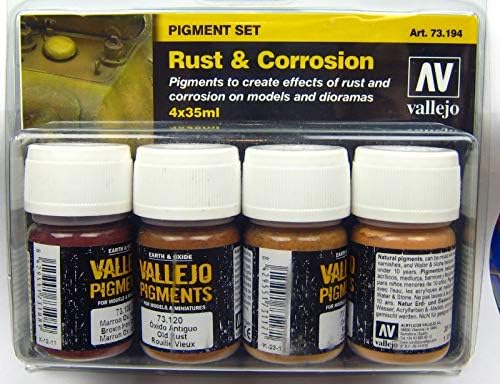 Acrylicos Vallejo Rust & Corrosion Pigments Set - 4-Pigment Art Set with Step-by-Step Guide 2
