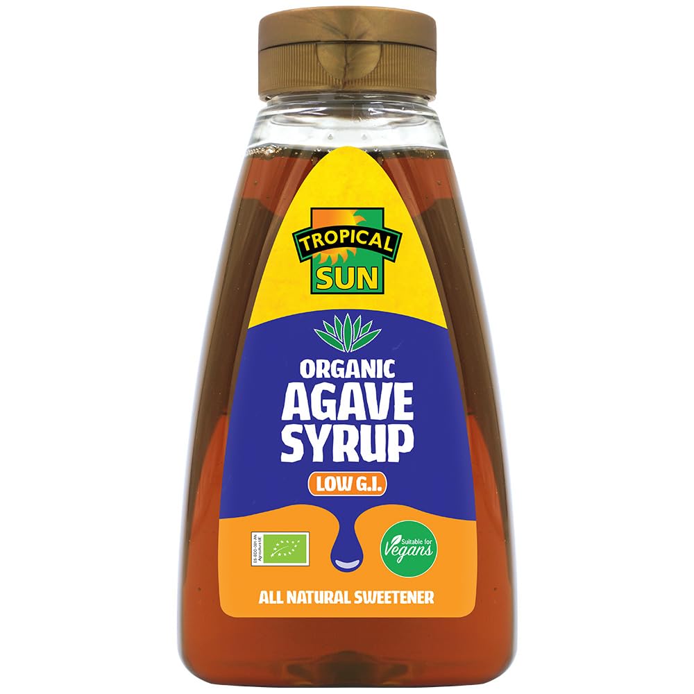 Tropical Sun Organic Agave Syrup 370g - Natural Sweetener for Baking & Beverages