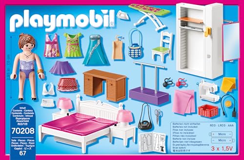 PLAYMOBIL 70208 Dollhouse Master Bedroom with Interchangeable Dresses and Lighting Effects - Playset for Kids 4+ 15