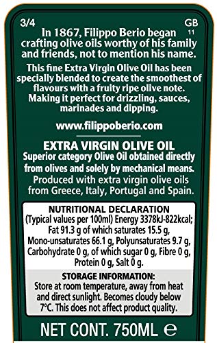 Filippo Berio Extra Virgin Olive Oil - Rich Fruity Flavour | Cold Pressed | 750 ml 3
