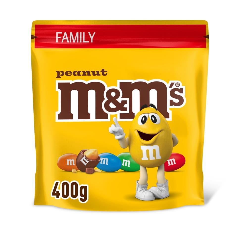 M&M's Peanut Chocolate Candy 400g Sharing Bag - Colorful Milk Chocolate Covered Roasted Peanuts 1