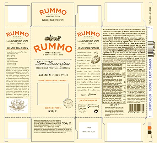 Rummo Egg Lasagne All'uovo Pasta, No.173 - Premium Italian Pasta Sheets, Ar 2