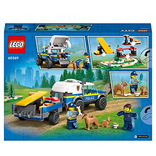 LEGO City Mobile Police Dog Training Set 60369 - SUV Toy with Trailer & Puppy Figures for Kids 5+