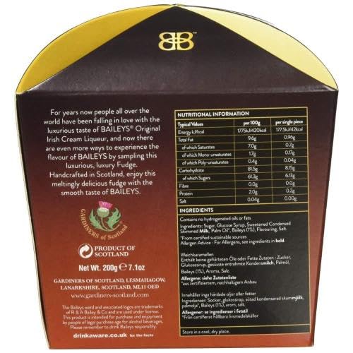 Gardiners of Scotland Baileys Luxury Fudge - Handcrafted Scottish Fudge with Smooth Baileys Flavor | 200g
