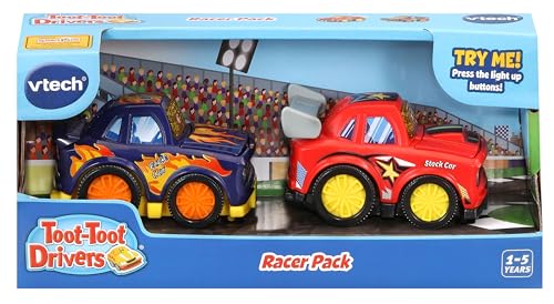 VTech Toot-Toot Drivers 2 Car Racer Pack - Stock Car and Race Car for Toddlers 1-5 Years 3