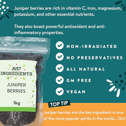 JustIngredients Organic Juniper Berries 1kg - Dried Spice for Cooking, Gin Making & Pickling 7