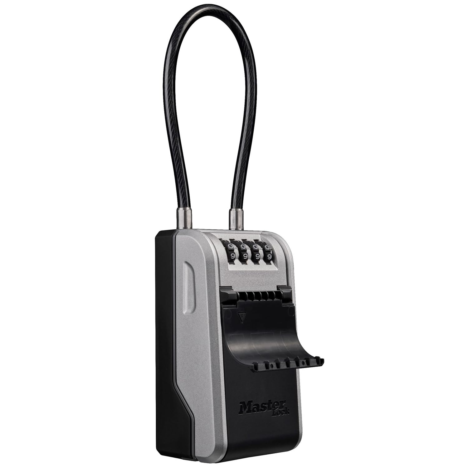 Master Lock 5482EURD Key Safe with Flexible Cable Shackle | Extra Large Capacity | Grey Aluminium