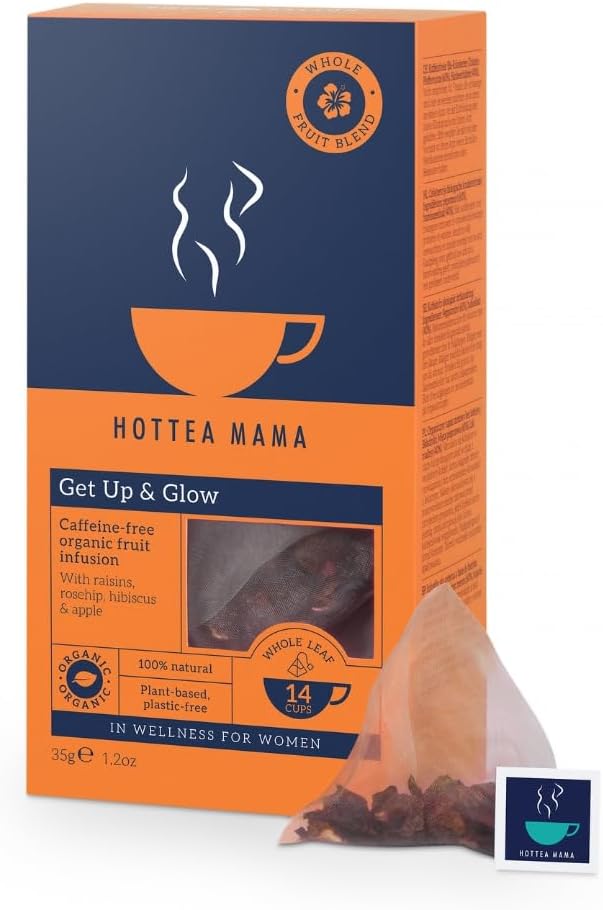 HOTTEA MAMA Get Up & Glow Organic Whole Fruit Tea | Vitamin C Rich | Caffeine-Free Pregnancy & Breastfeeding Tea 1