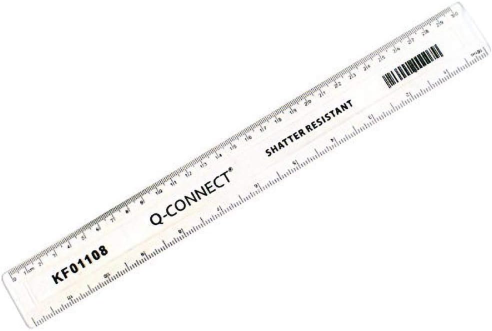 Q Connect 300mm Shatterproof Ruler - Clear