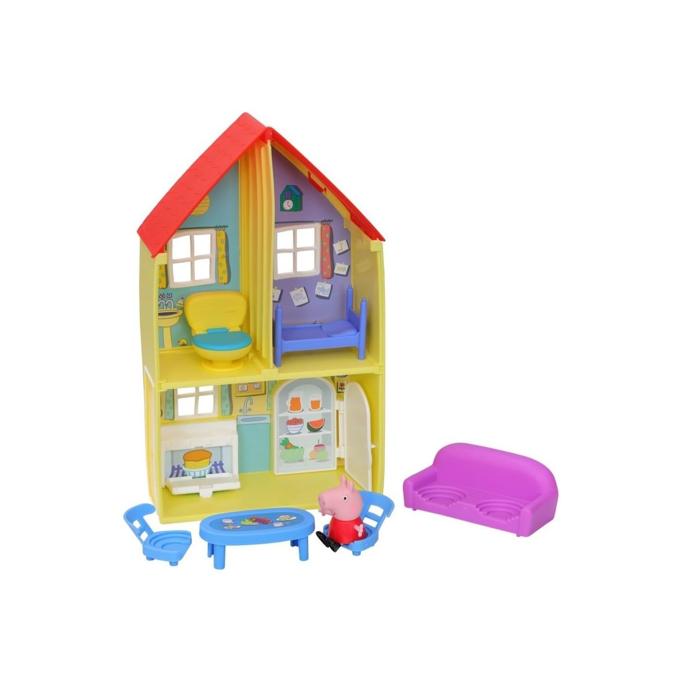 Peppa Pig Peppa's Family House Playset - 3-Room Interactive Playset with Figure & 6 Accessories for Ages 3+ 1