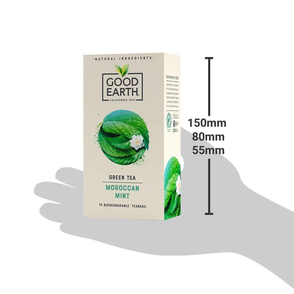 Good Earth Moroccan Mint Tea - Refreshing Green Tea with Spearmint, 15 Biodegradable Tea Bags 2