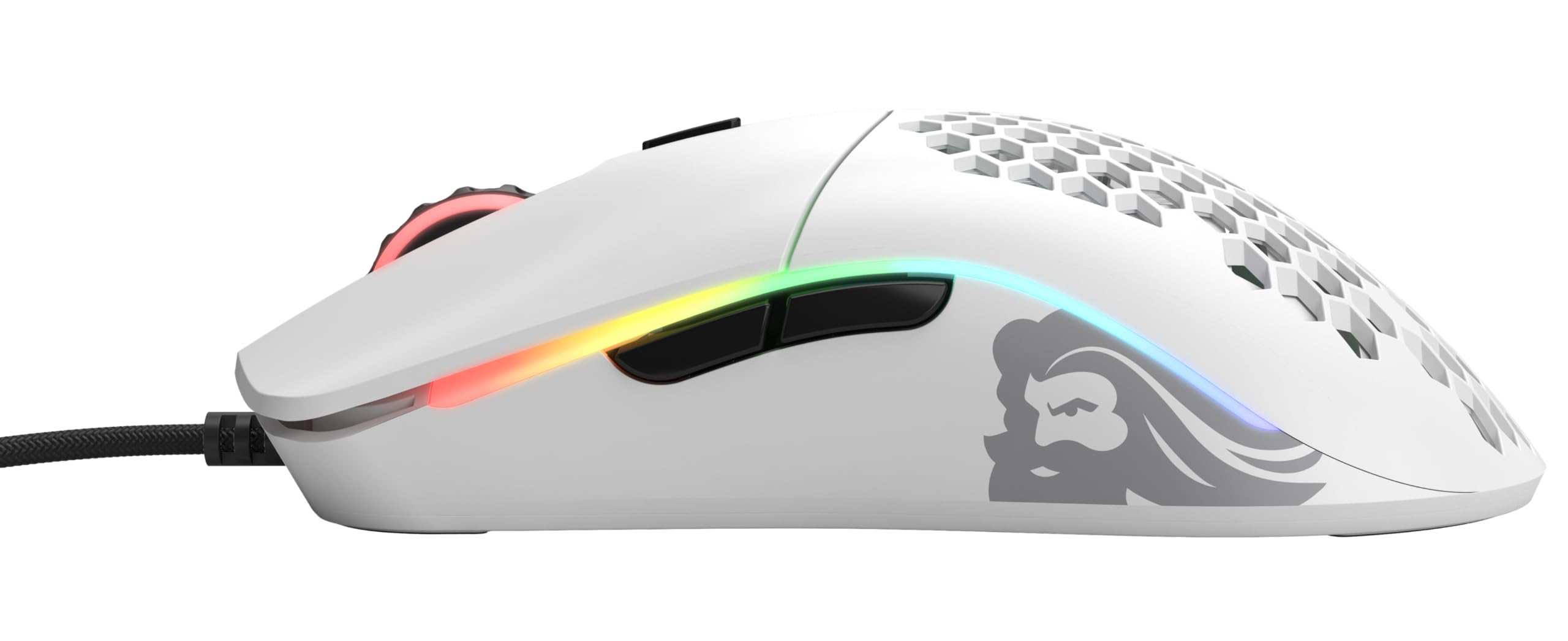 GLORIOUS Model O Wired Gaming Mouse - 67g Superlight Honeycomb Design, RGB, Pixart 3360 Sensor, Omron Switches, Ambidextrous - Matte White 2