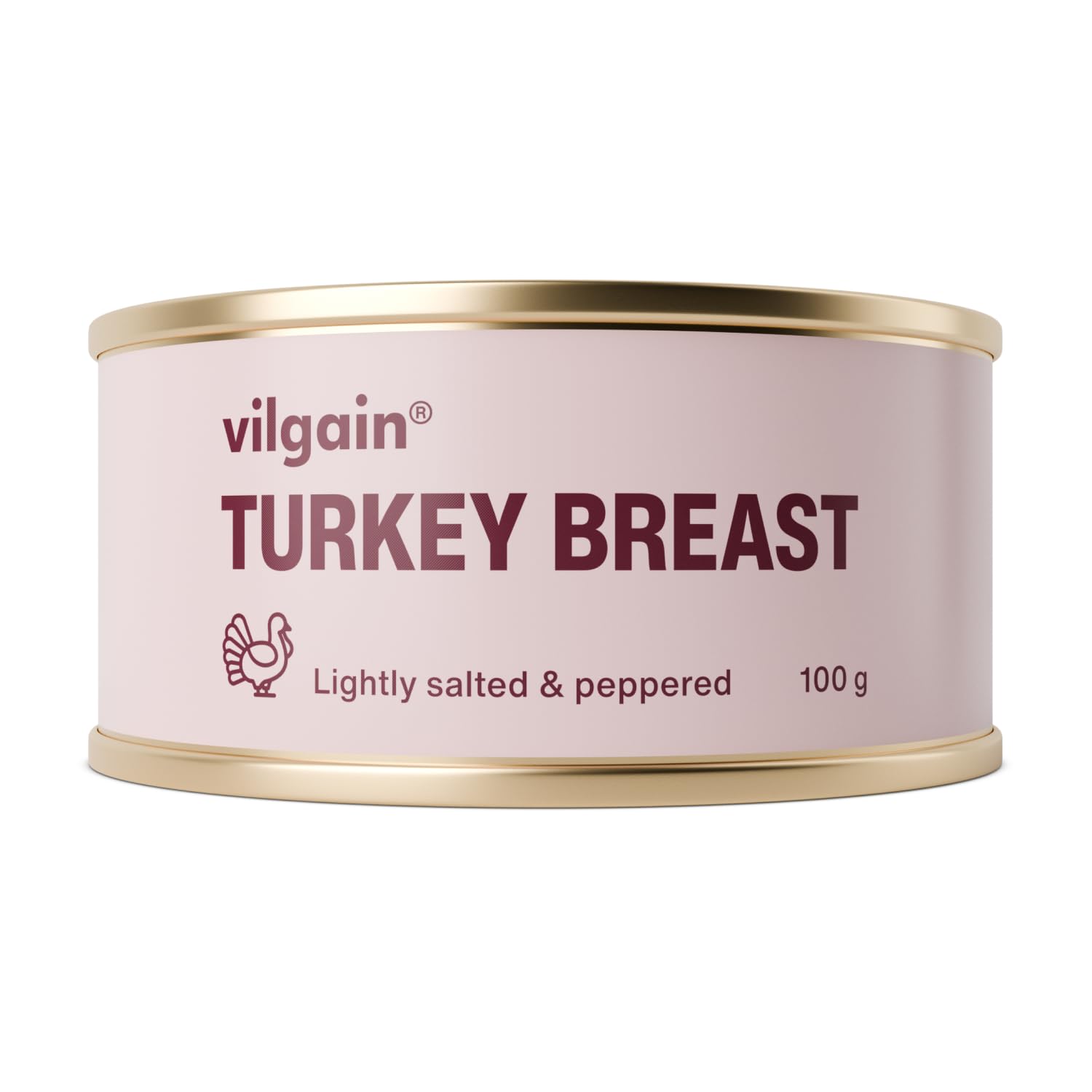 Vilgain Turkey Breast with Salt and Pepper - Ready-To-Eat Lean Poultry | 100g Tin | 22g Protein