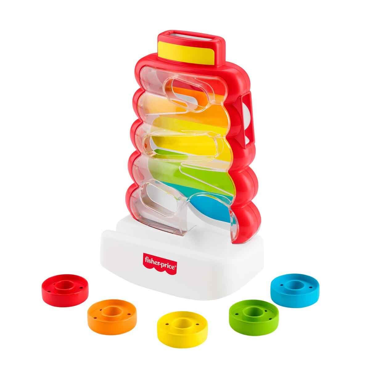 Fisher-Price Drop Through Rock-a-Stack Coin Drop Activity Toy | Ages 9M+ | 5 Rings