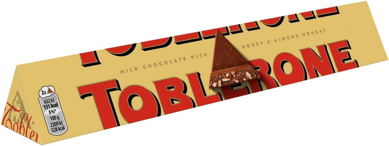 Toblerone Milk Chocolate Bar with Honey & Almond Nougat - 200g Gift Bar