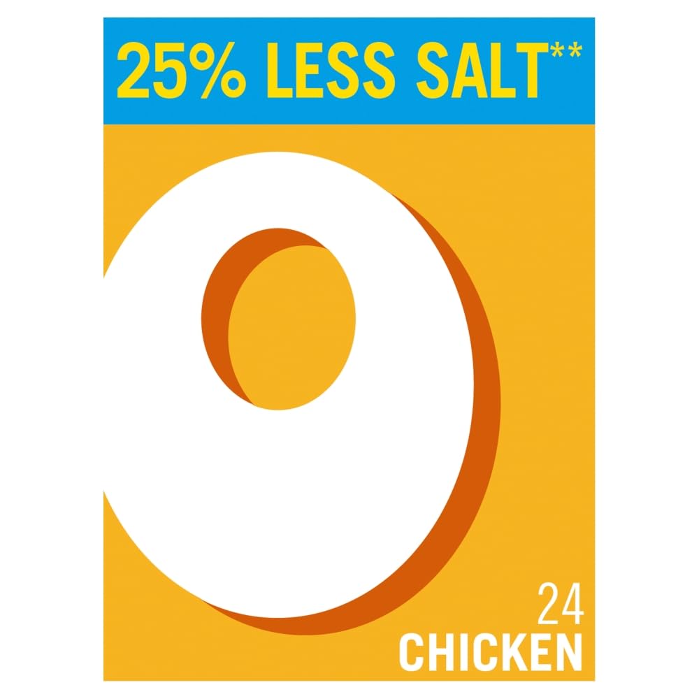 OXO Reduced Salt Chicken Stock Cubes - 24 Pack | Deep Flavour | Ideal for Roasts & Gravy