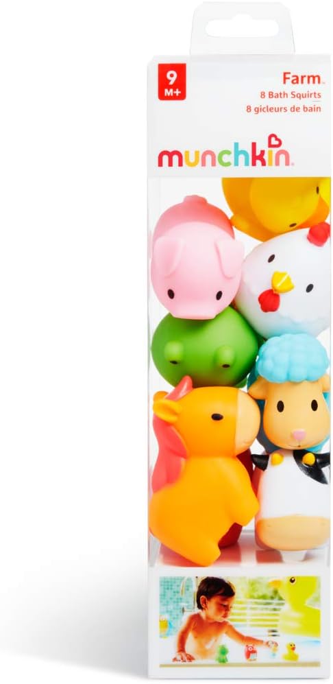 Munchkin Floating Farm Animal Bath Squirt Toys - 8-Pack for Toddlers 9+ Months 7
