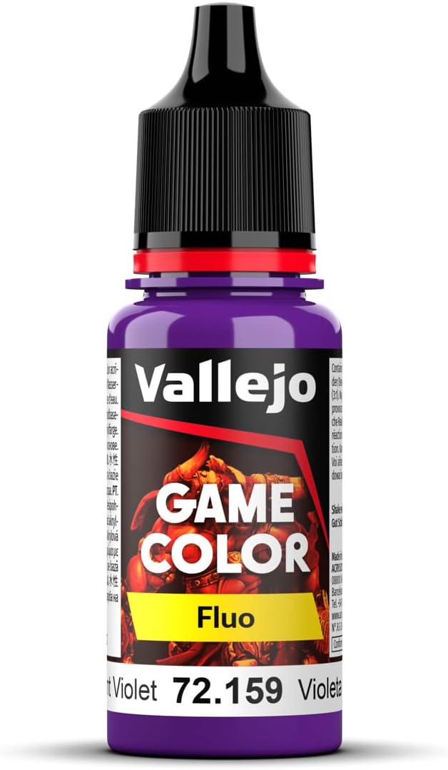 Vallejo Game Color 18ml Fluorescent Violet - Fluorescent Acrylic Paint for Model Building 1