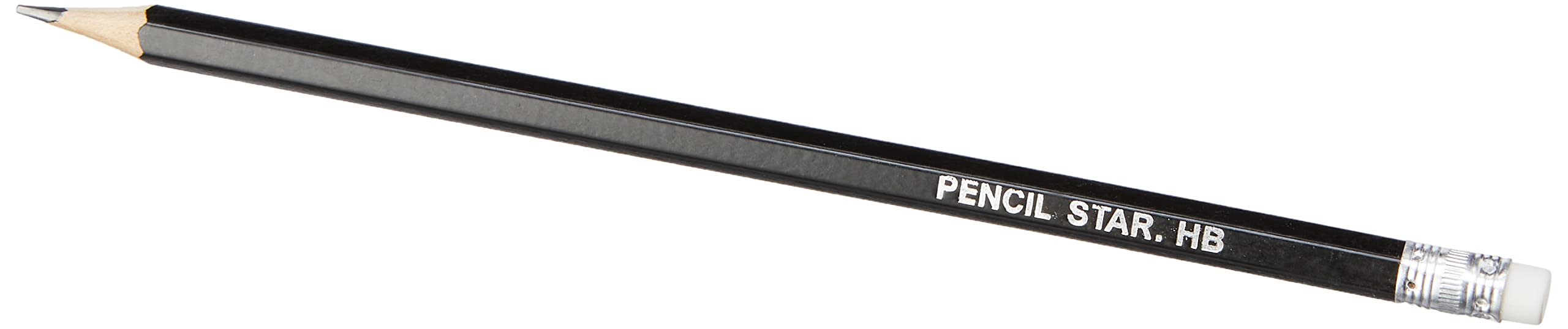 Just stationery 6346 HB Wooden Lead Pencils, 10 Count Pack with Sharpener, Black