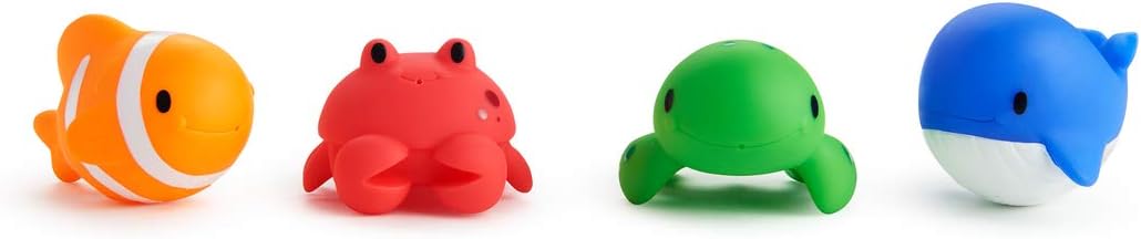 Munchkin Floating Ocean Animal Bath Squirt Toys - 4 Pack for Babies & Toddlers 1