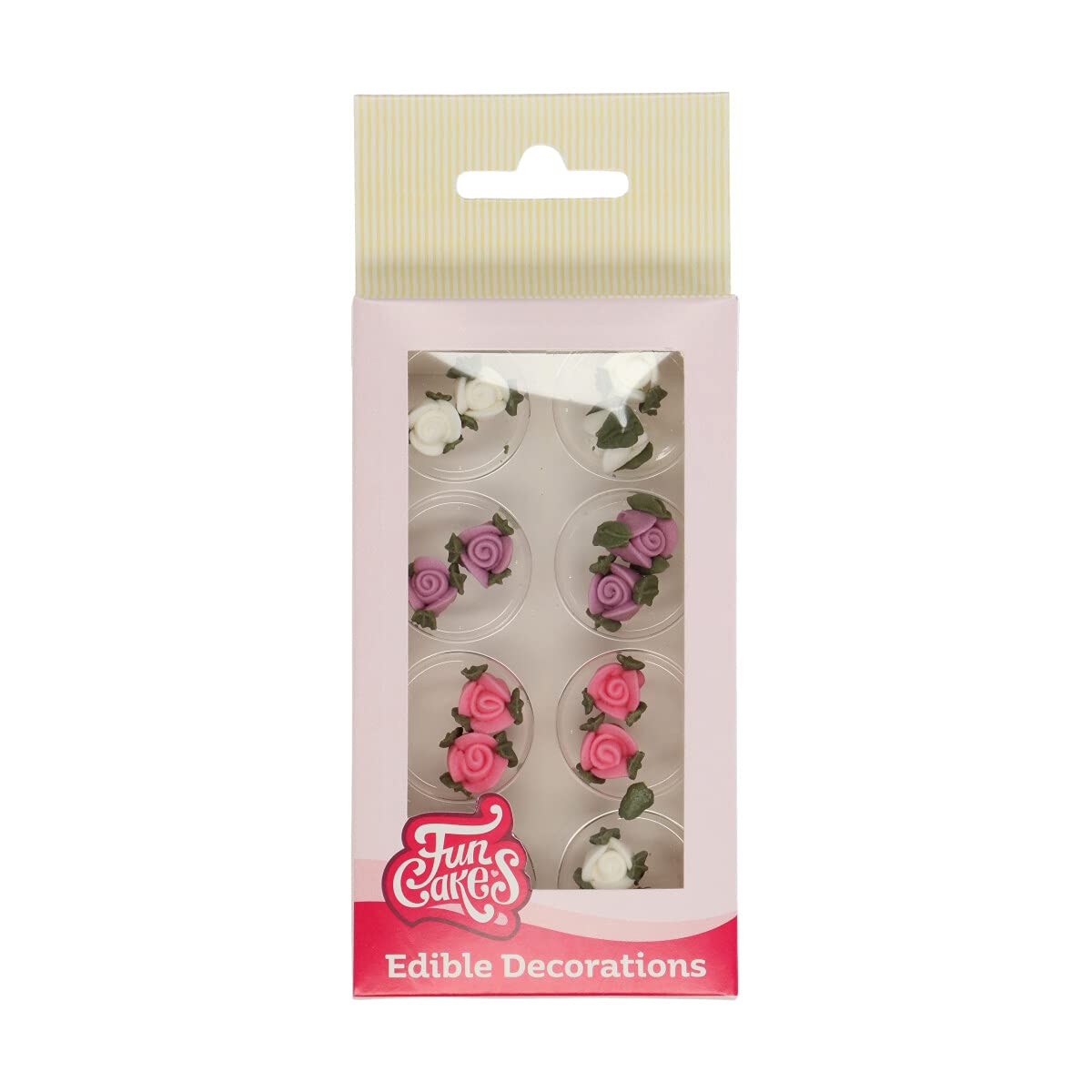 FunCakes - Sugar Decorations Roses with Leaves Ready to Use for Cake Decorating 1