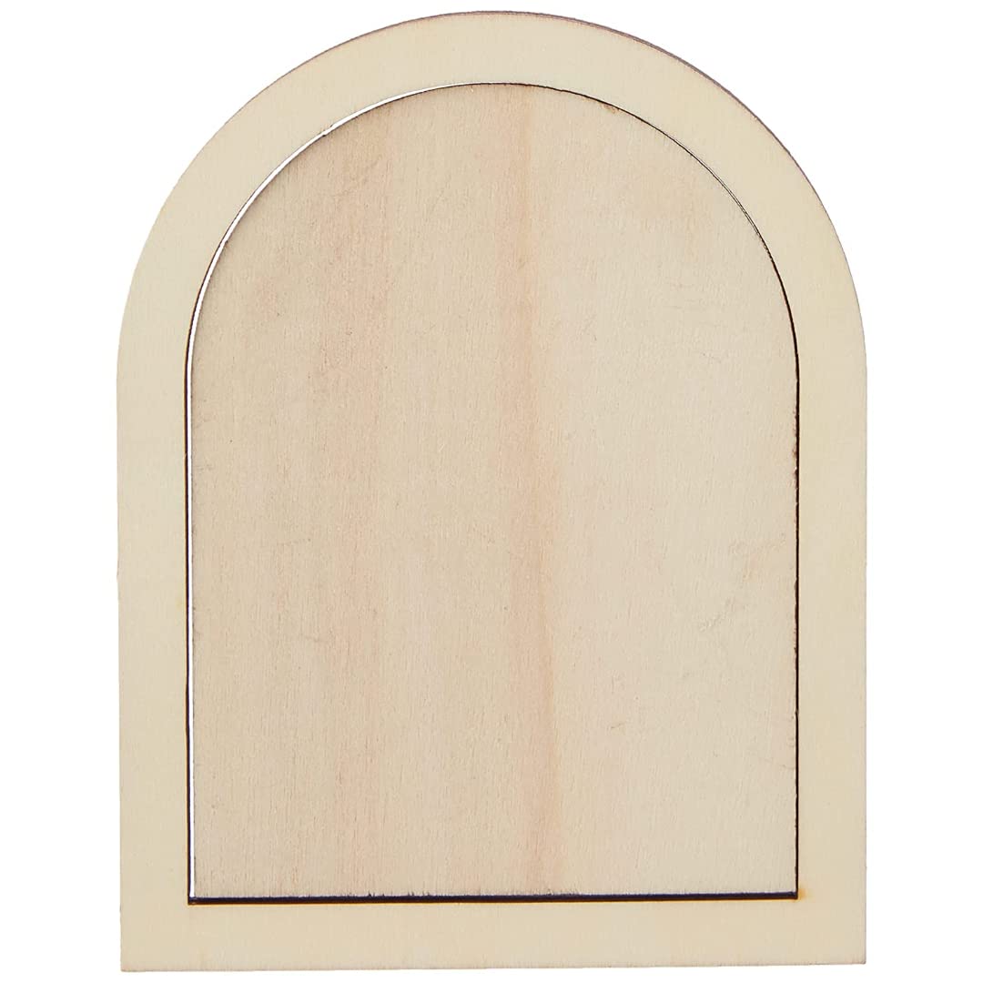Baker Ross AR220 Wooden Fairy Doors for Kids Crafting | Pack of 4 | 8.5 x 11.5 cm Plywood 4