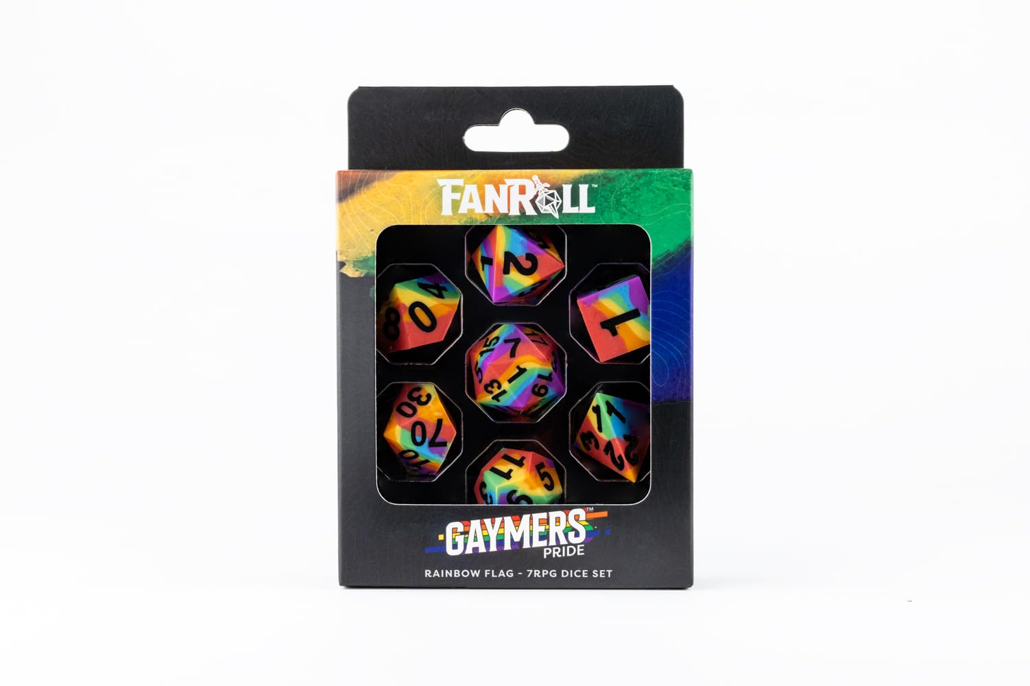 Metallic Dice Games FanRoll Pride Sharp Edge 16mm Silicone Rubber Polyhedral Dice Set 6