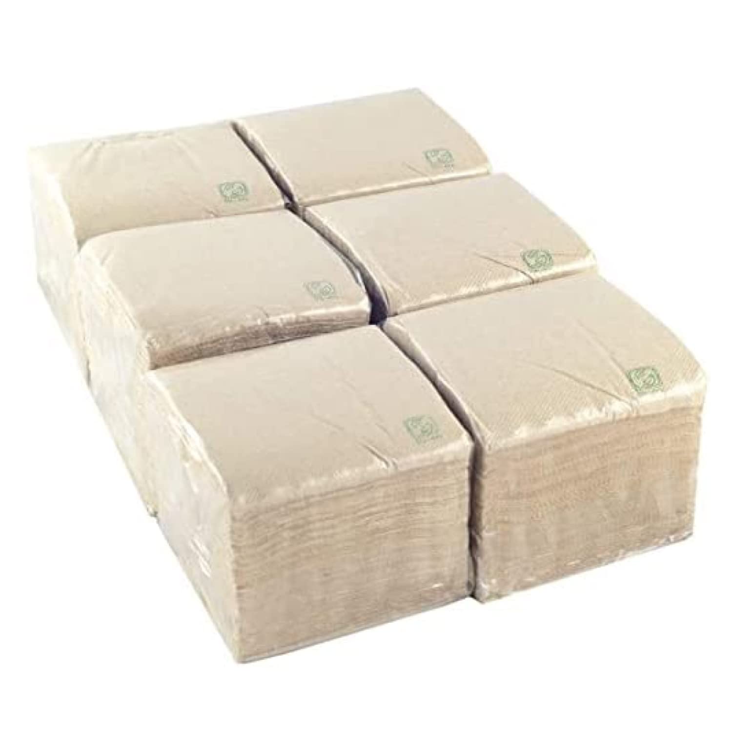 Hostelnovo Recycled Paper Napkins - 600 Pack | Cocktail Size | 100% Recyclable | Natural Color 1