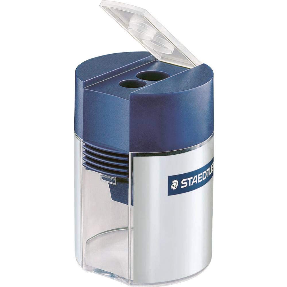 STAEDTLER 512 001 Double-Hole Tub Sharpener for Graphite & Colour Pencils up to 10.2mm Diameter (1 x Sharpener)