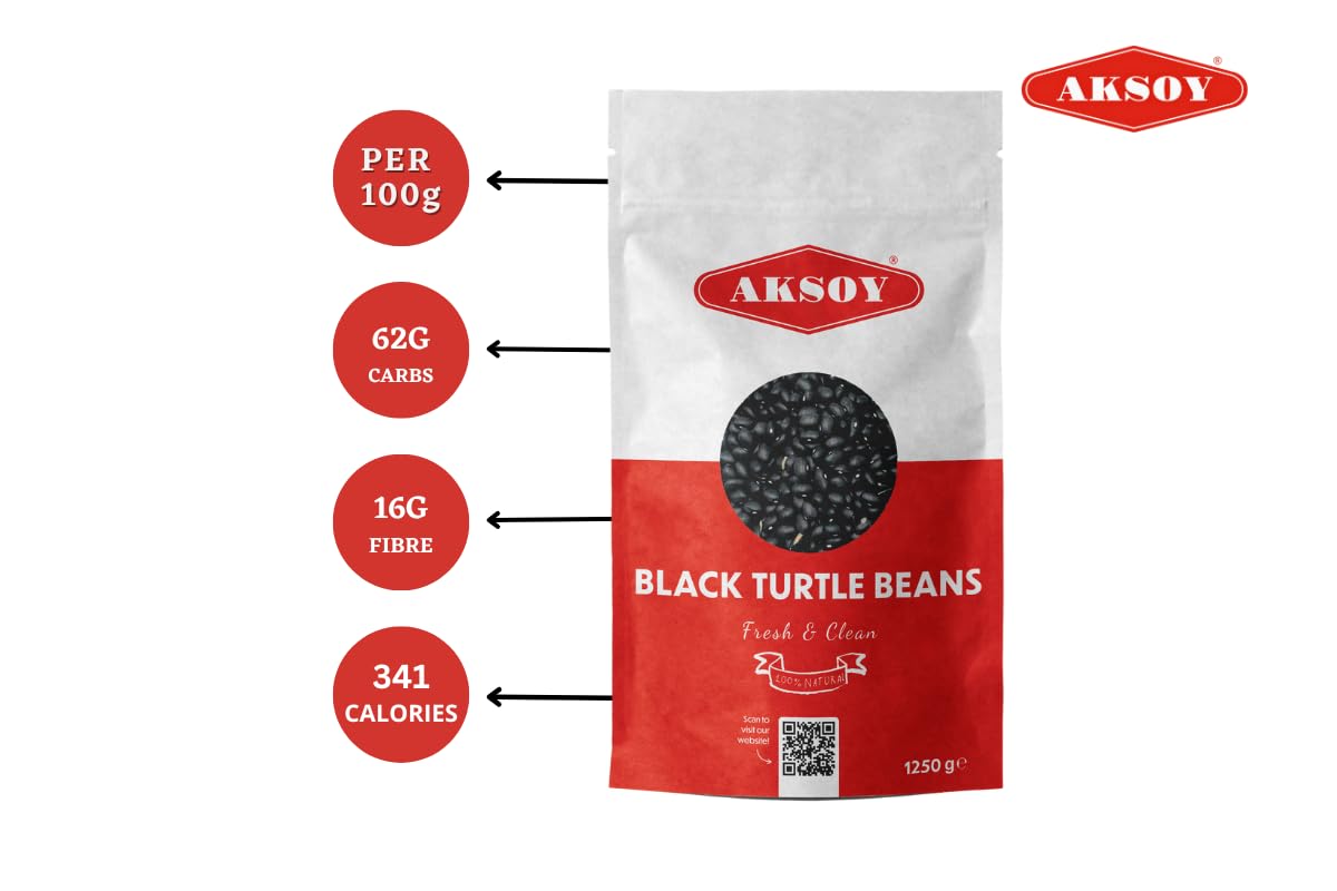 Aksoy Black Turtle Beans 1250g | Dried Black Beans for Soups, Stews & Sauces 2
