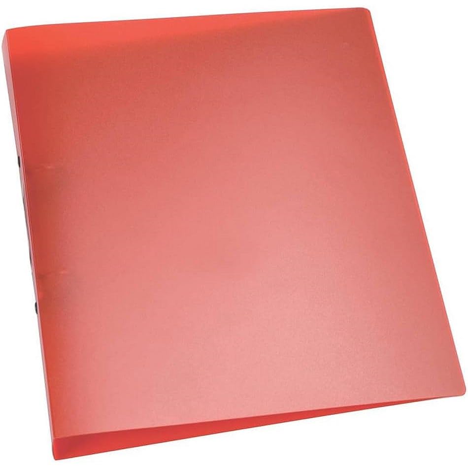 Q-Connect A4 O-Ring Binder - 25mm Capacity | Red Frosted Polypropylene | 2-Ring Mechanism