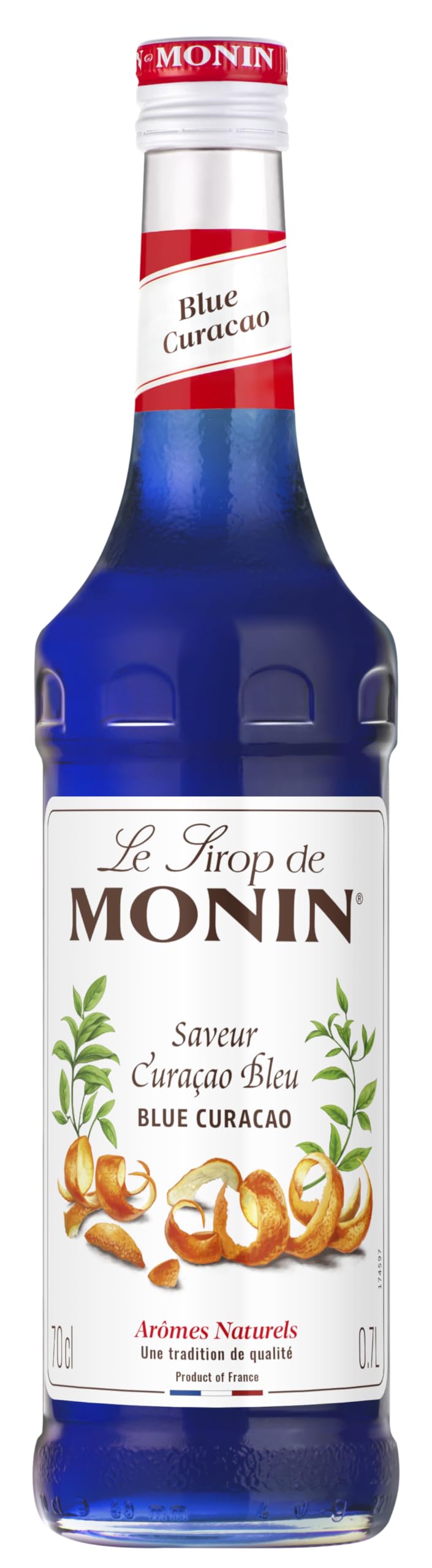 Monin Blue Curacao Syrup - 700ml Bottle | Vegan-Friendly, Allergen-Free, Natural Orange Flavour