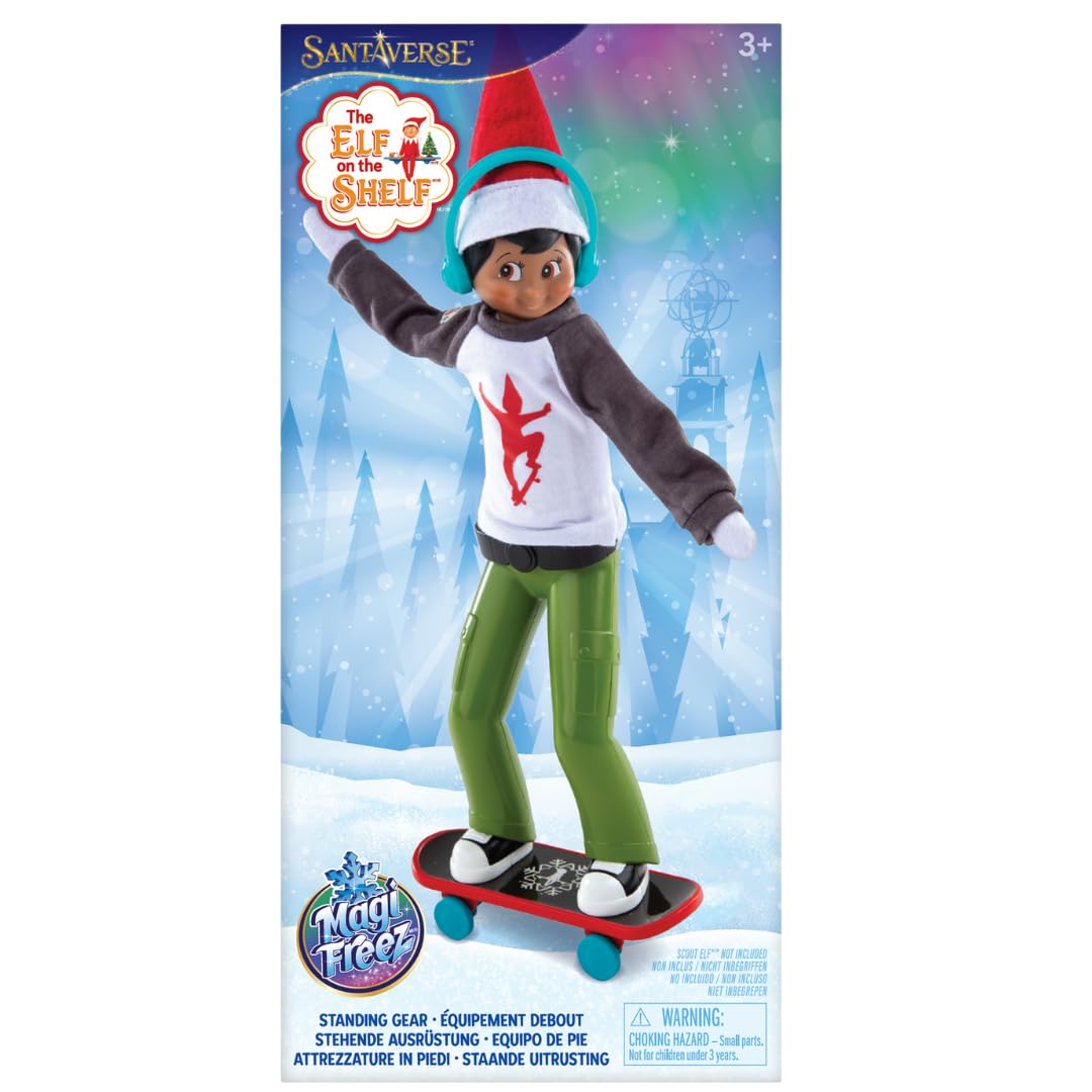 The Elf on the Shelf Holly Jolly Ollie Skateboard Set - Skateboard Playset for Kids 3 Years and Up