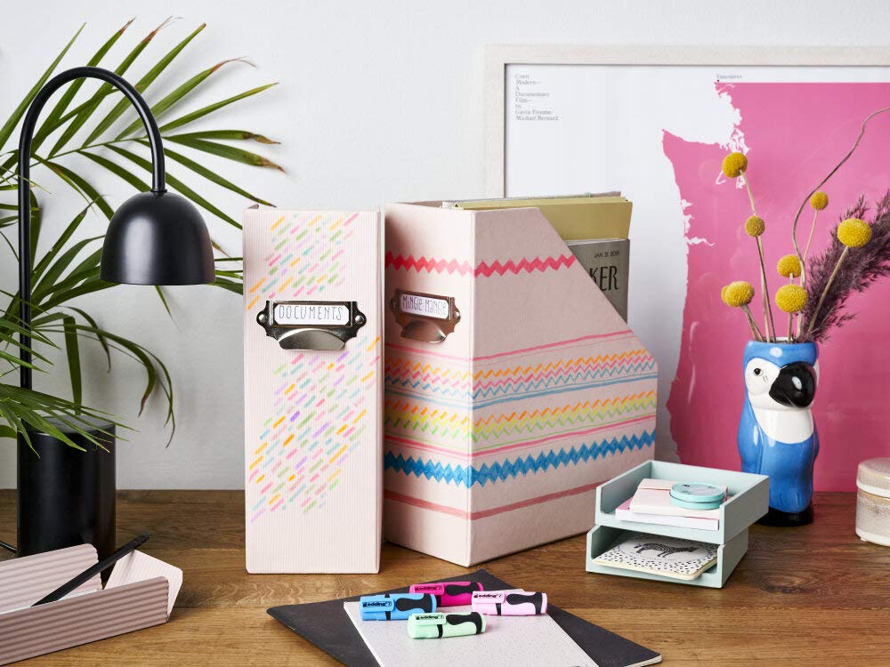 edding 7 Mini Highlighter - 5 Pack Neon Colours | Chisel Nib | Water-Based Ink 5